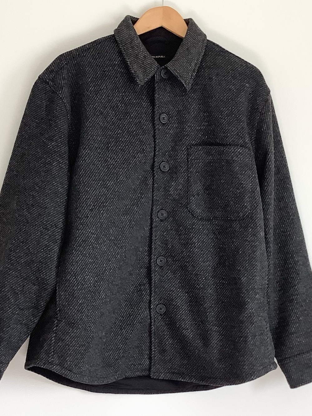 Banana Republic Heritage Charcoal Gray Button Shirt Jacket, Sz. M, NWT